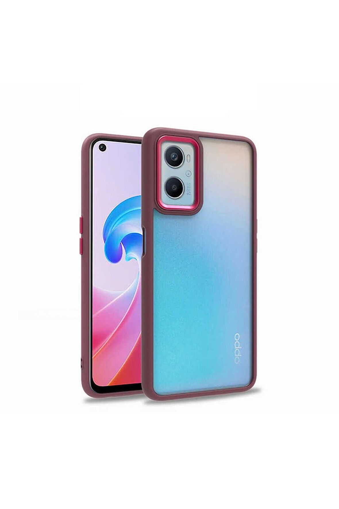 Oppo A96 4G Uyumlu Kılıf Flora Kapak Kırmızı