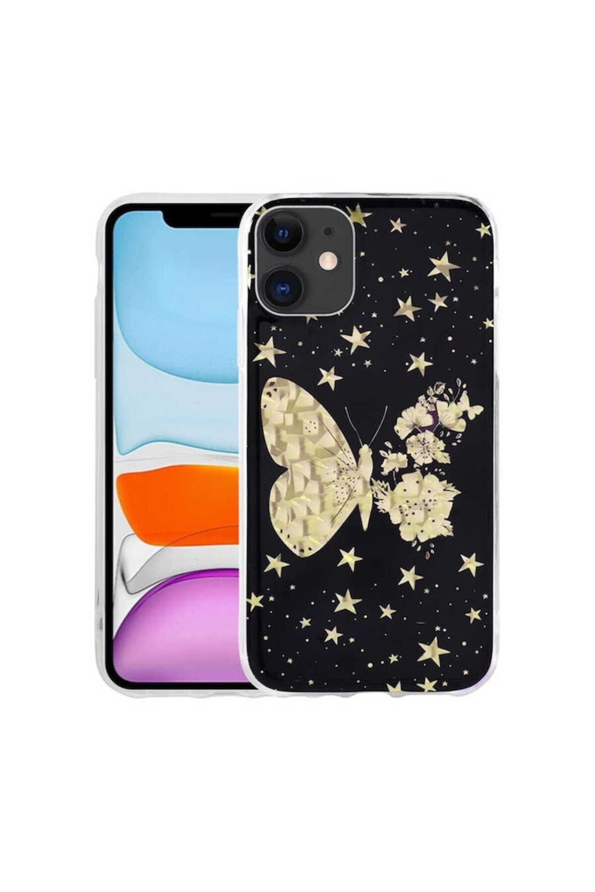 Apple iPhone 11 Uyumlu Kılıf Desenli Sert Elnov Kapak NO2