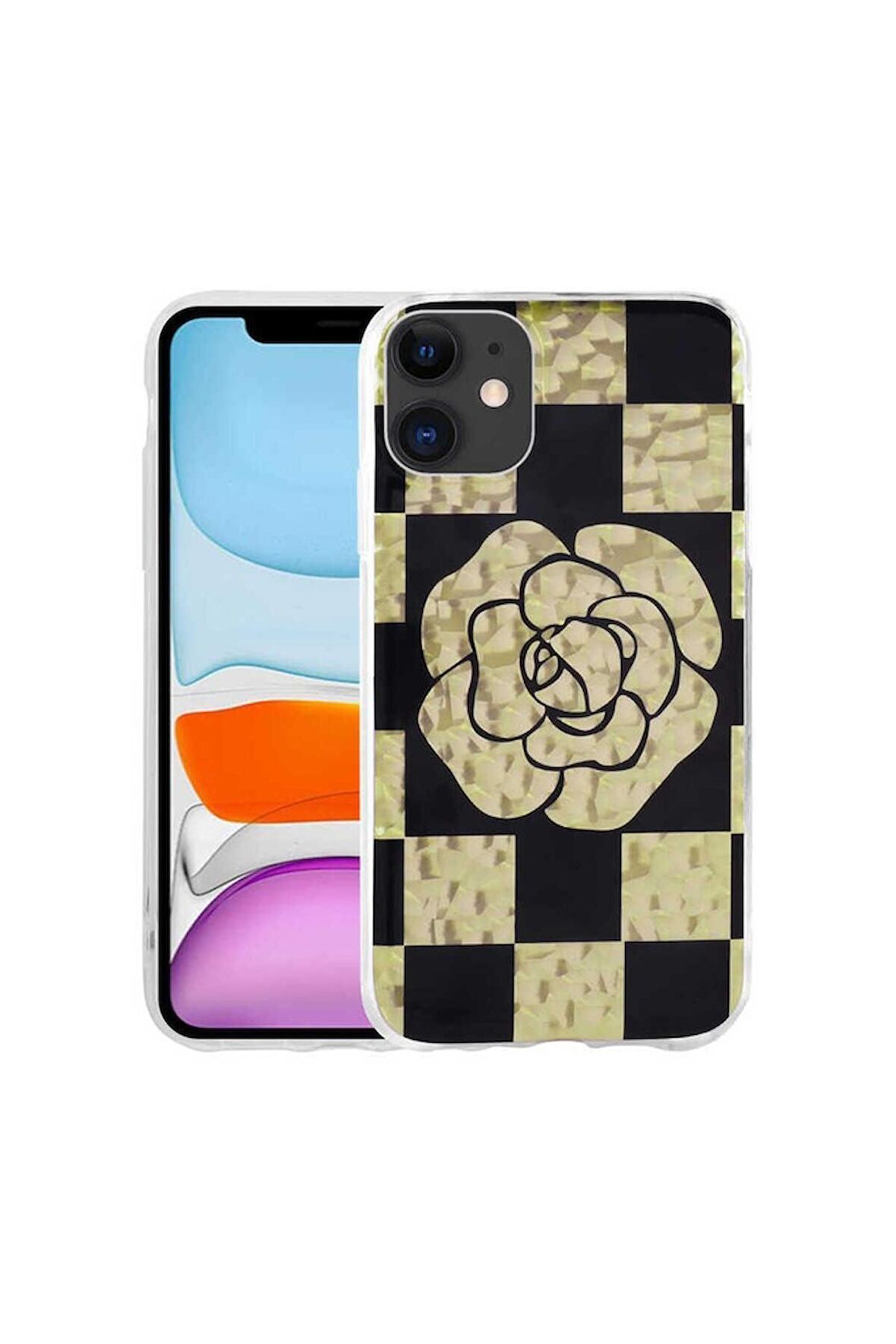 Apple iPhone 11 Uyumlu Kılıf Desenli Sert Elnov Kapak NO4