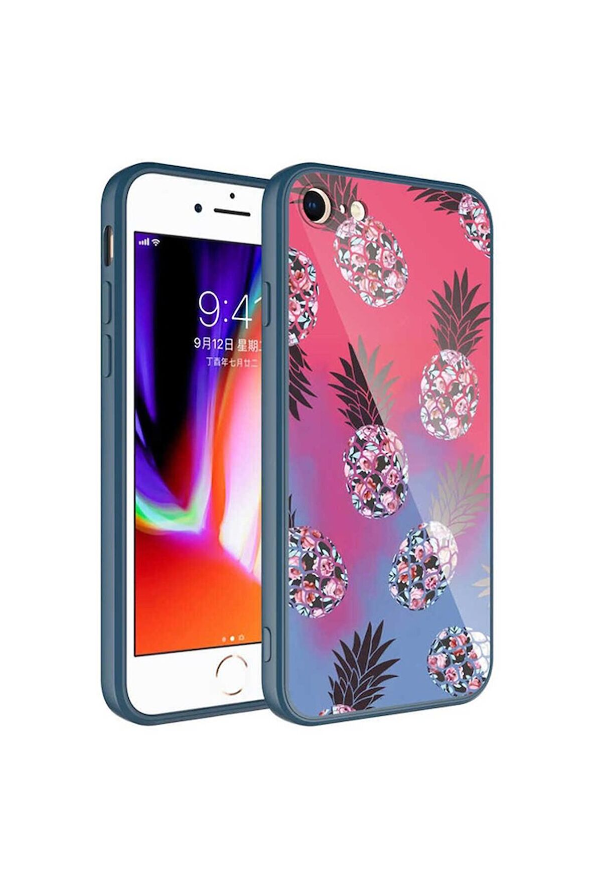 Apple iPhone SE 2022 Uyumlu Kılıf Kamera Korumalı Desenli Sert Silikon Epoksi Kapak NO3