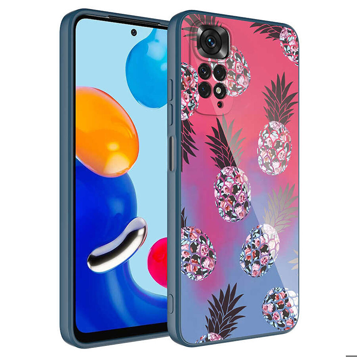 Xiaomi Redmi Note 11 Global Uyumlu Kılıf Kamera Korumalı Desenli Sert Silikon Epoksi Kapak NO3