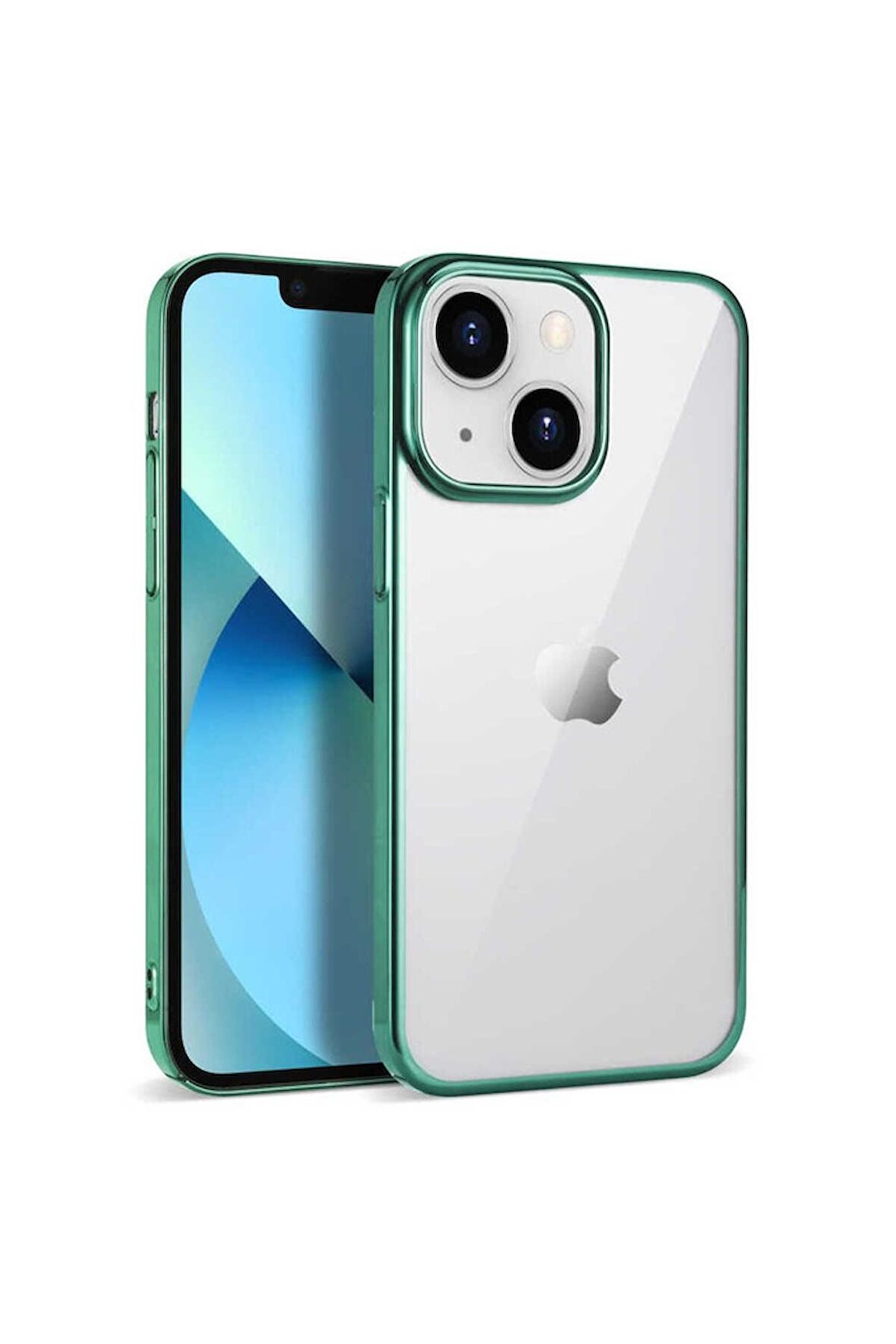 Apple iPhone 14 Uyumlu Kılıf Pixel Kapak Koyu Yeşil