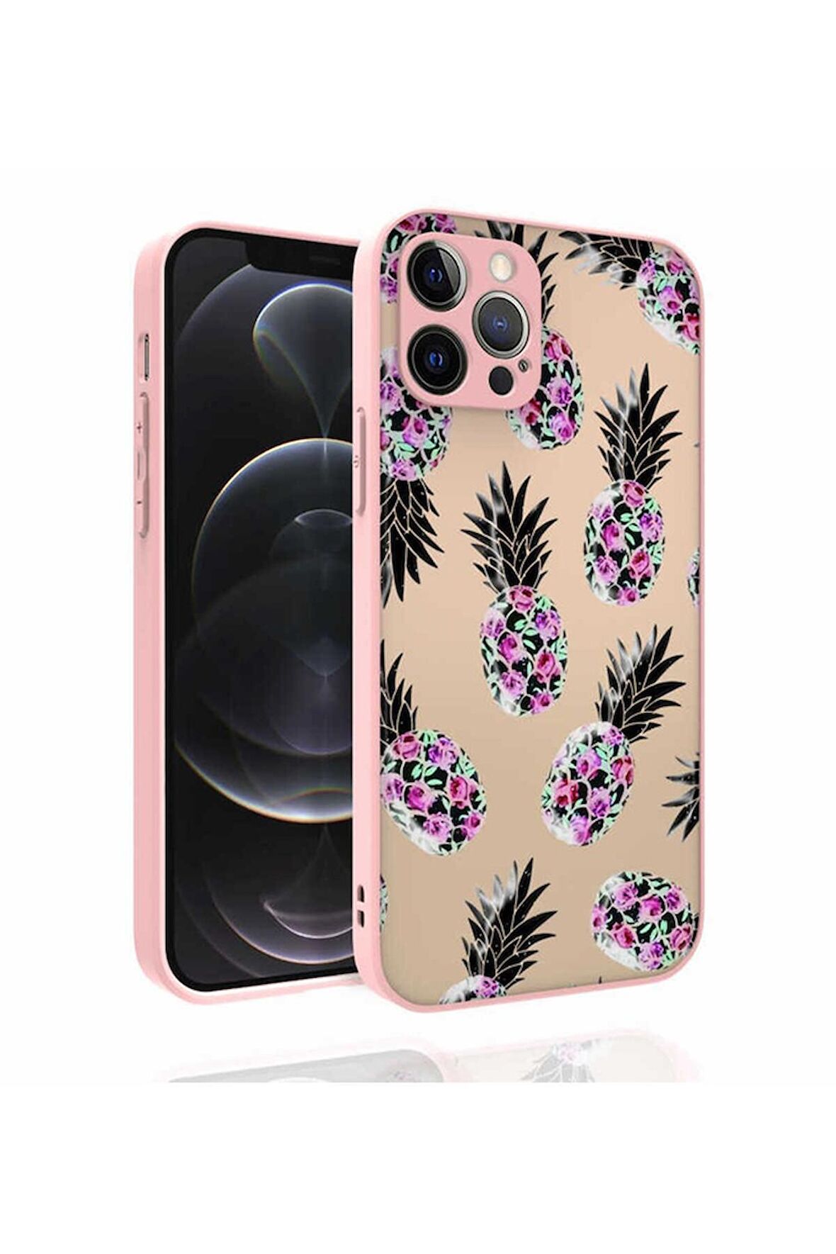 Apple iPhone 12 Pro Uyumlu Kılıf Desenli Kamera Korumalı Parlak Nora Kapak NO1