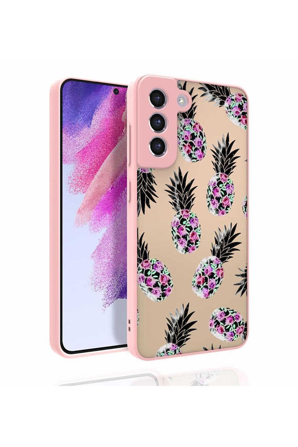 Samsung Galaxy S21 FE Uyumlu Kılıf Desenli Kamera Korumalı Parlak Nora Kapak NO1