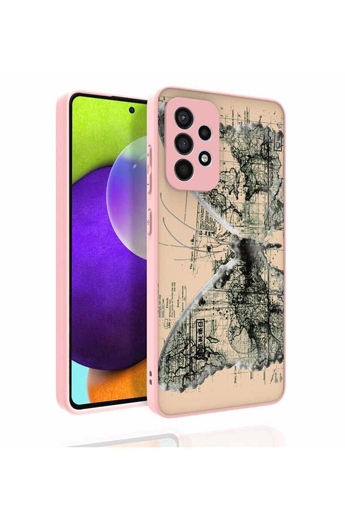 Samsung Galaxy A52 Uyumlu Kılıf Desenli Kamera Korumalı Parlak Nora Kapak NO4