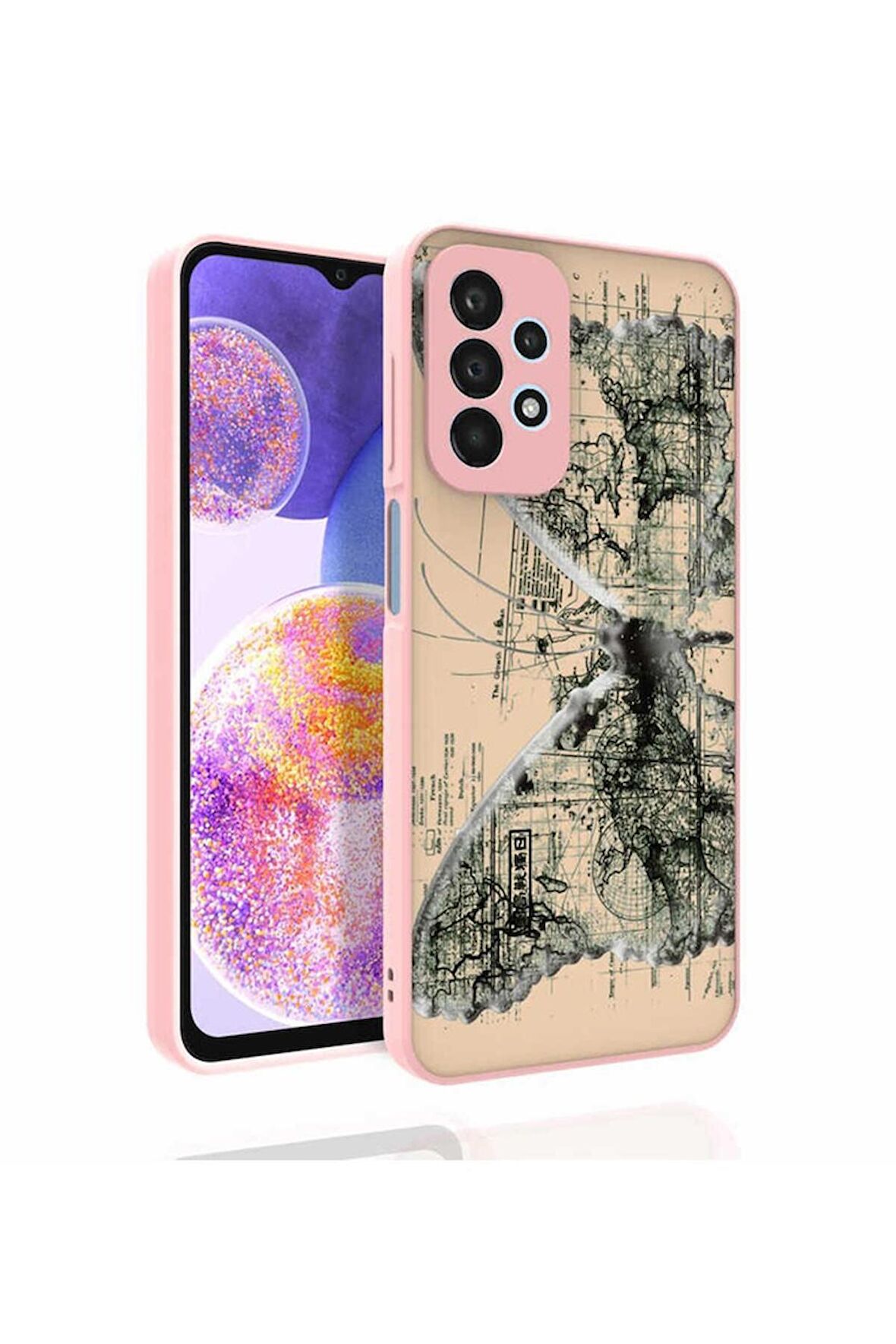 Samsung Galaxy A23 Uyumlu Kılıf Desenli Kamera Korumalı Parlak Nora Kapak NO4