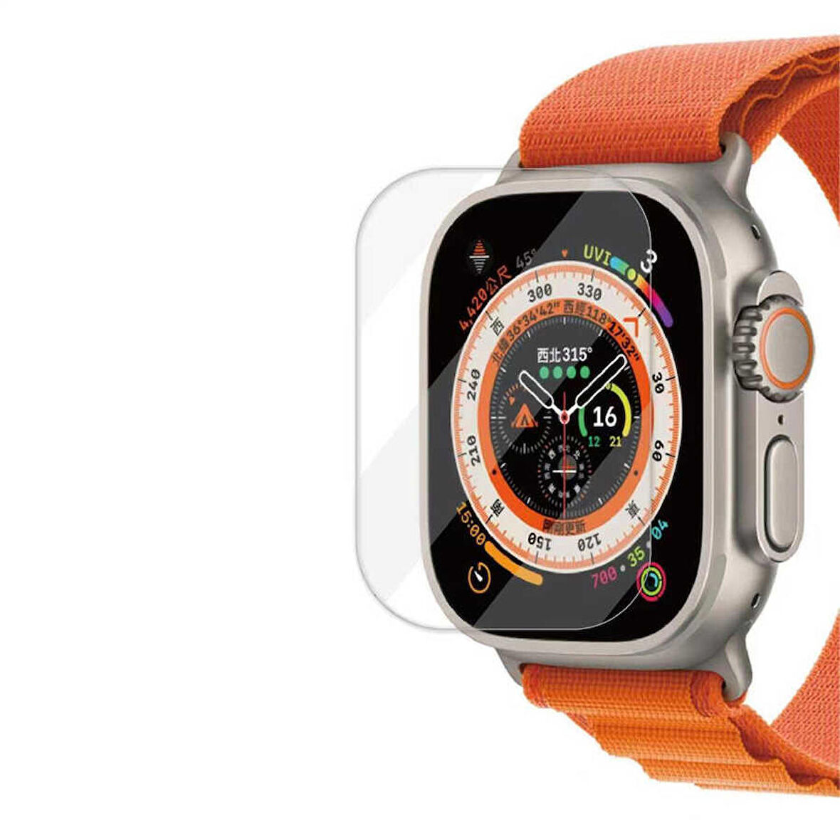 Apple Watch Ultra 49 Mm Uyumlu Akıllı Saat Cam Ekran Koruyucu