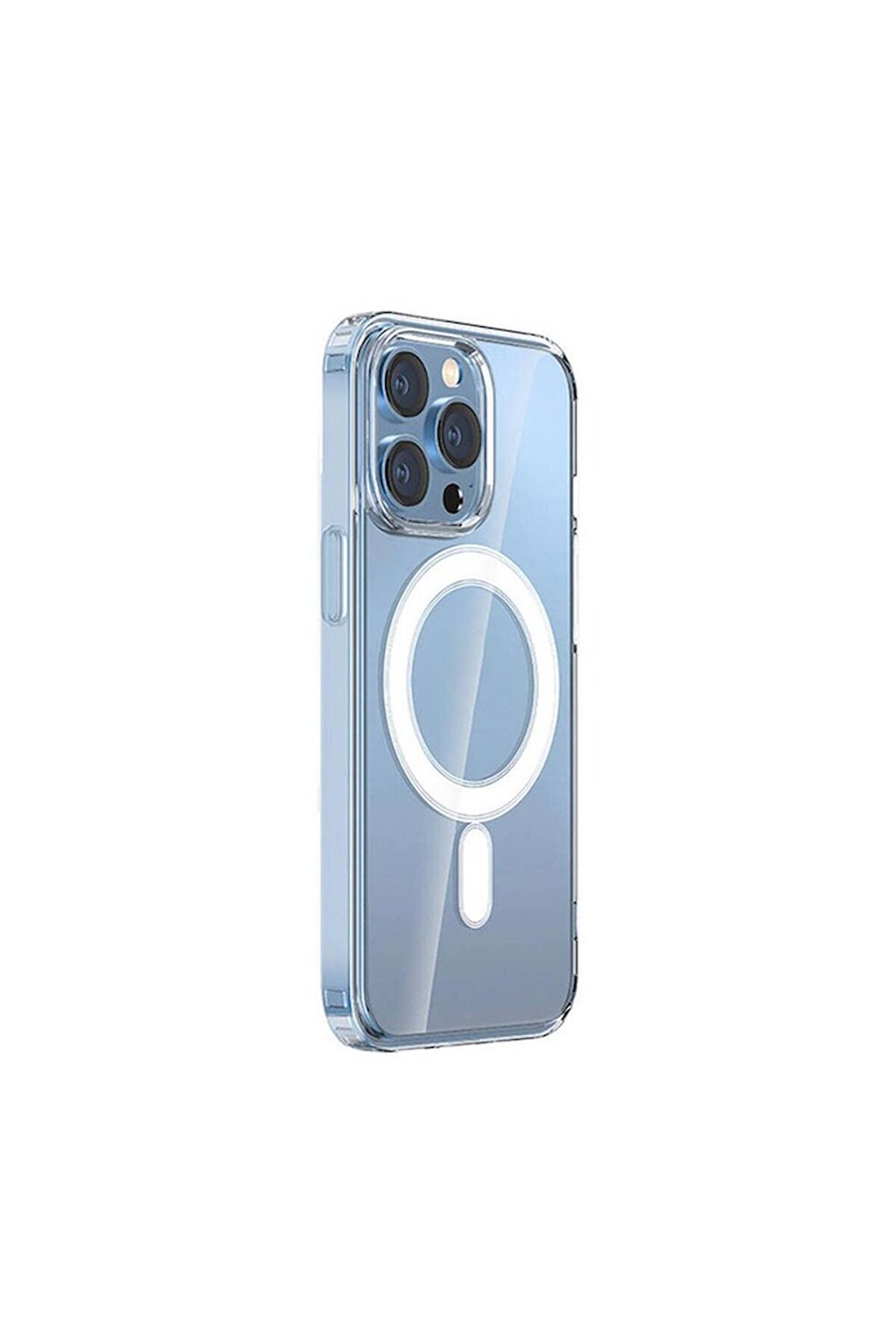 Apple iPhone 15 Pro Uyumlu Kılıf Magsafe Şarj Özellikli Şeffaf Sert PC Embos Kapak