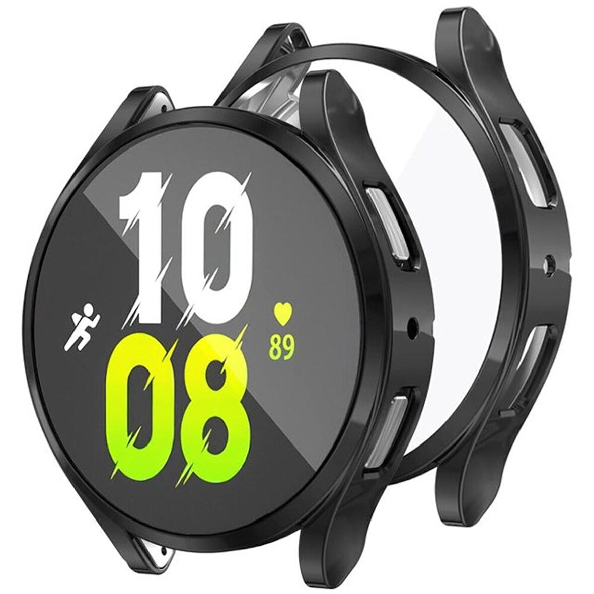 Samsung Galaxy Watch 5 40 Mm Uyumlu Silikon Kasa Ve Ekran Koruyucu Tpu Yumuşak 360 Koruma Gard 15 Siyah