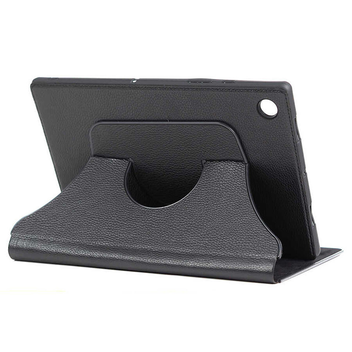Lenovo Tab M8 Uyumlu Tablet Kılıfı Fest Dönebilen Standlı Pu Deri Kılıf Siyah