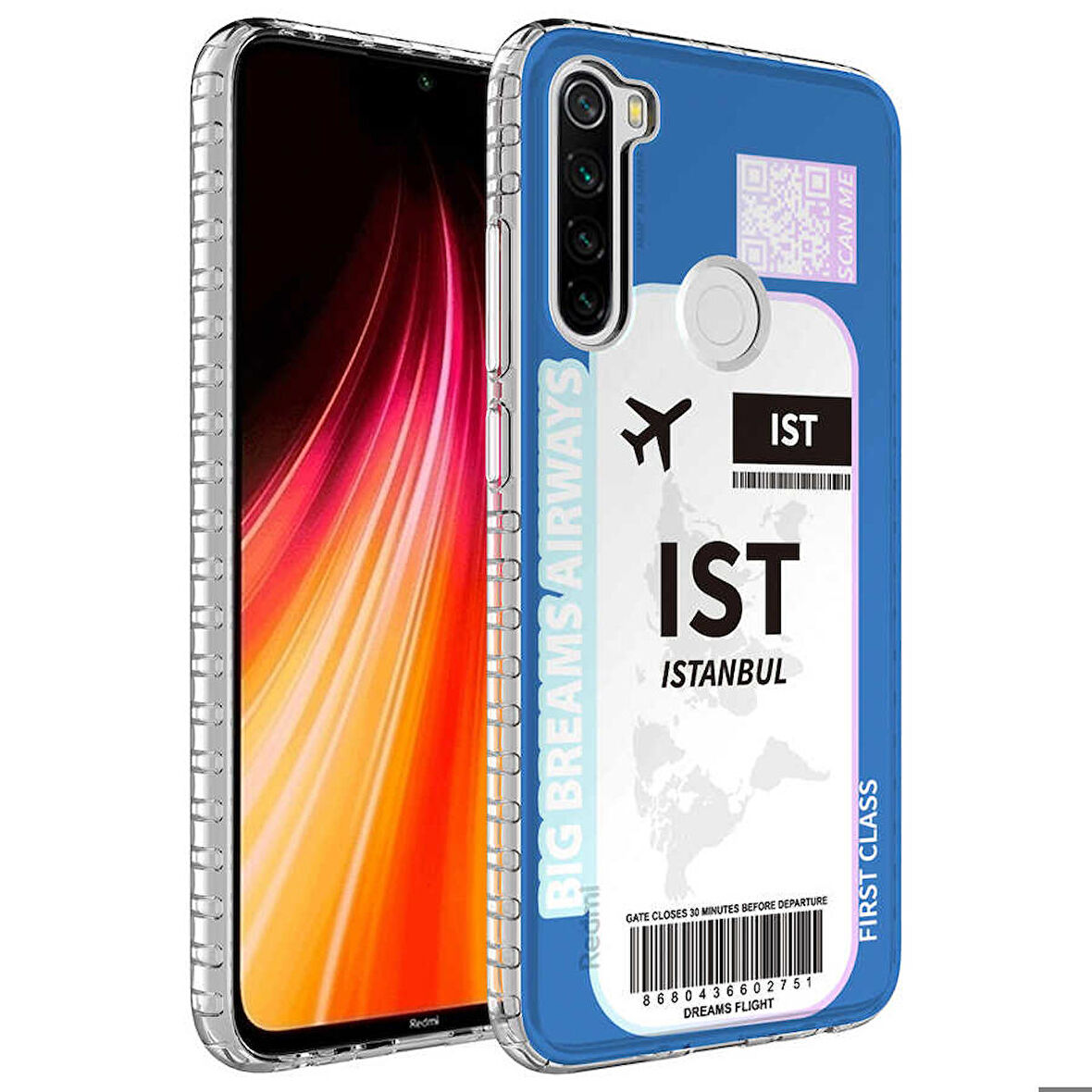 Xiaomi Redmi Note 8 Uyumlu Kılıf Airbag Kenarlı Renkli Desenli Silikon Elegans Kapak NO4