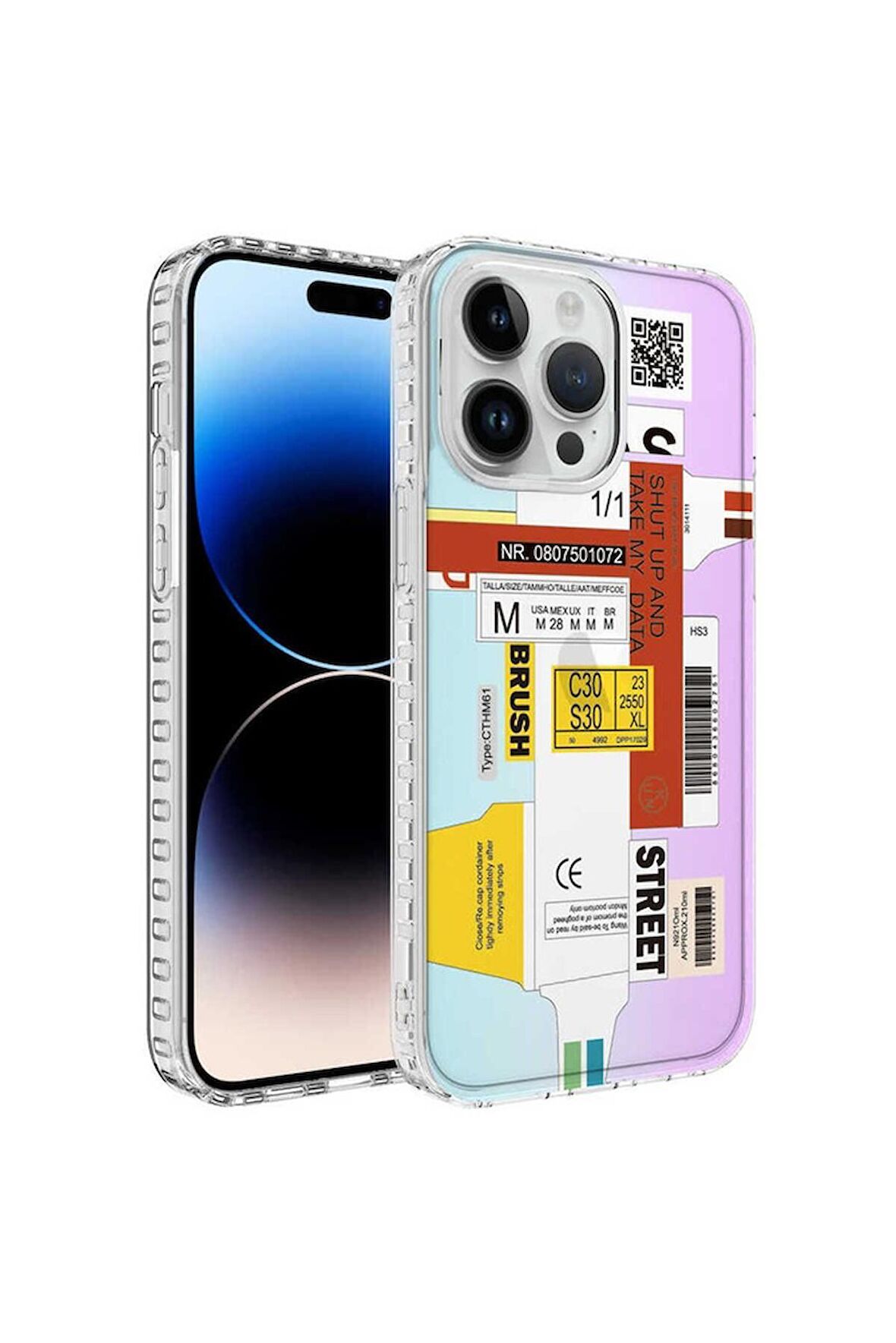 Apple iPhone 12 Pro Max Uyumlu Kılıf Airbag Kenarlı Renkli Desenli Silikon Elegans Kapak NO2