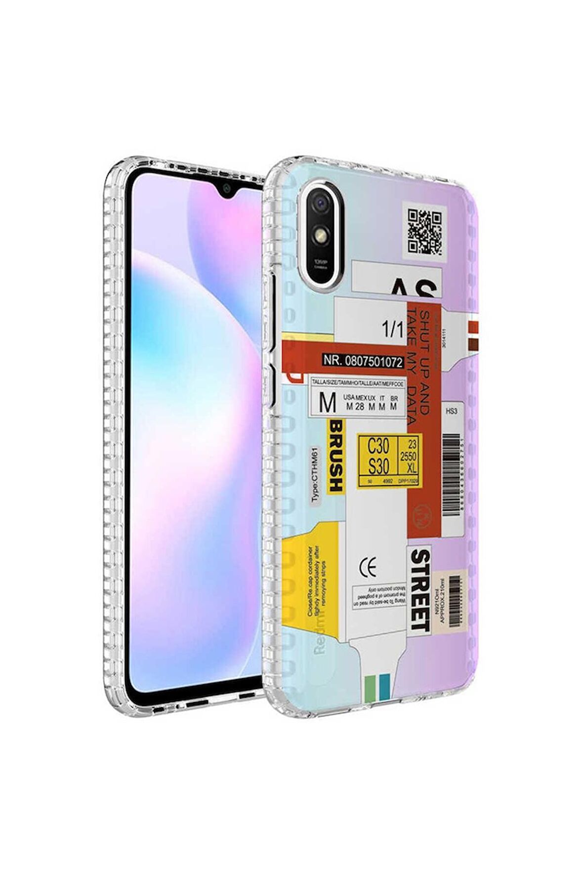 Xiaomi Redmi 9A Uyumlu Kılıf Airbag Kenarlı Renkli Desenli Silikon Elegans Kapak NO2