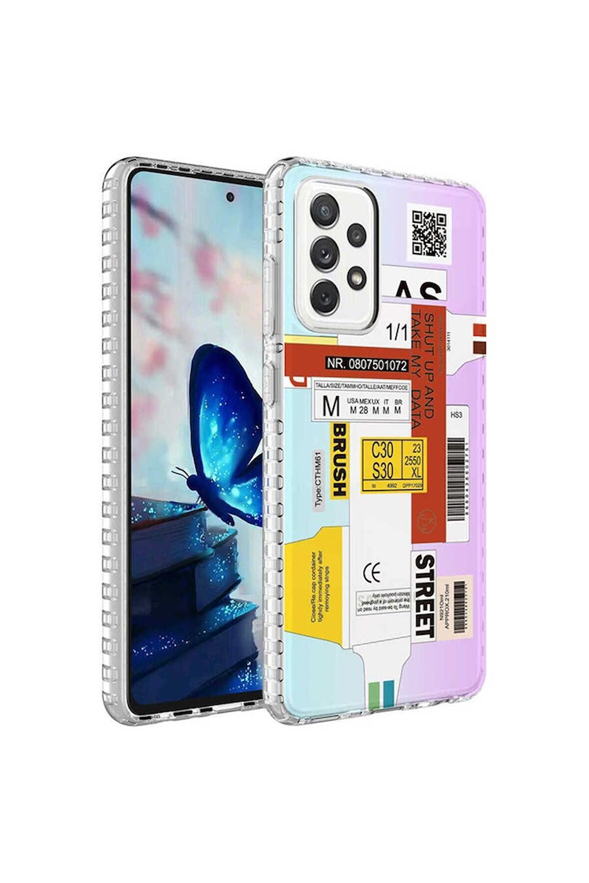 Samsung Galaxy A72 Uyumlu Kılıf Airbag Kenarlı Renkli Desenli Silikon Elegans Kapak NO2