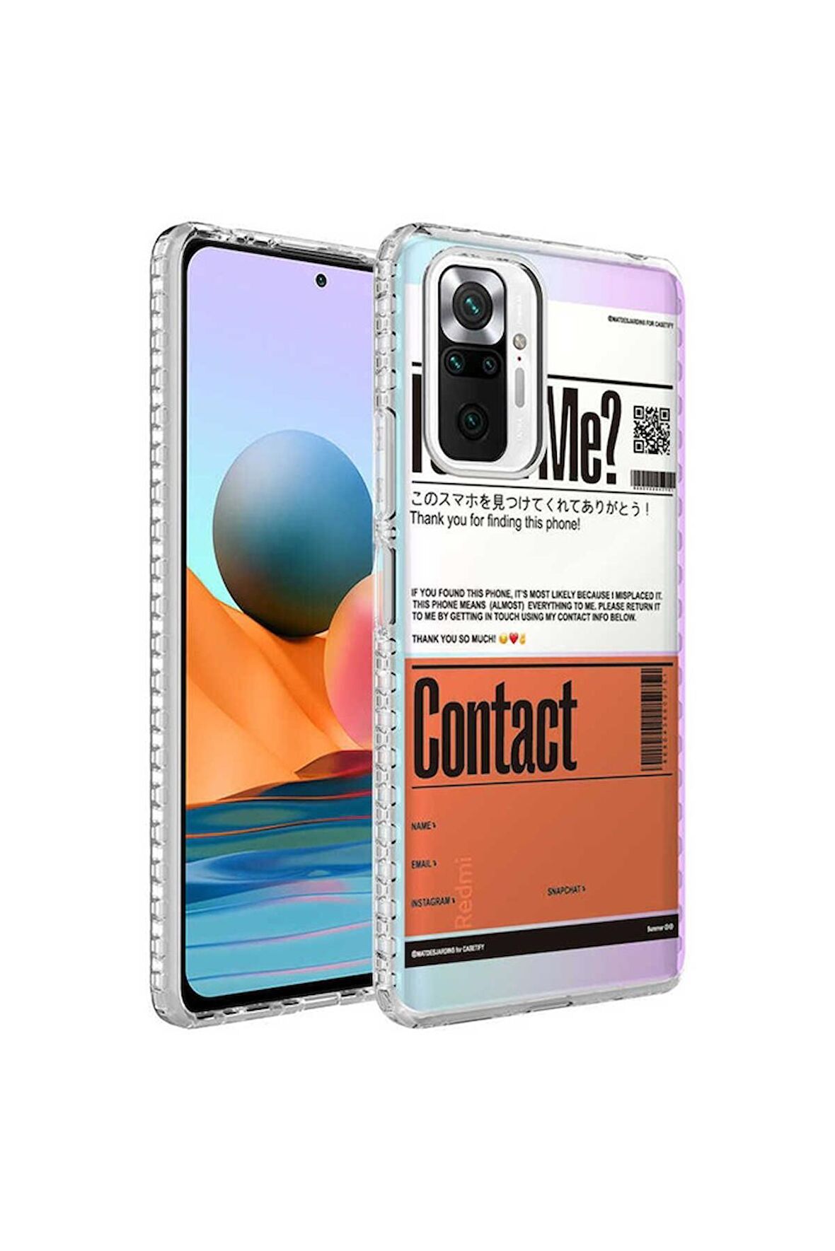 Xiaomi Redmi Note 10 Pro Uyumlu Kılıf Airbag Kenarlı Renkli Desenli Silikon Elegans Kapak NO6