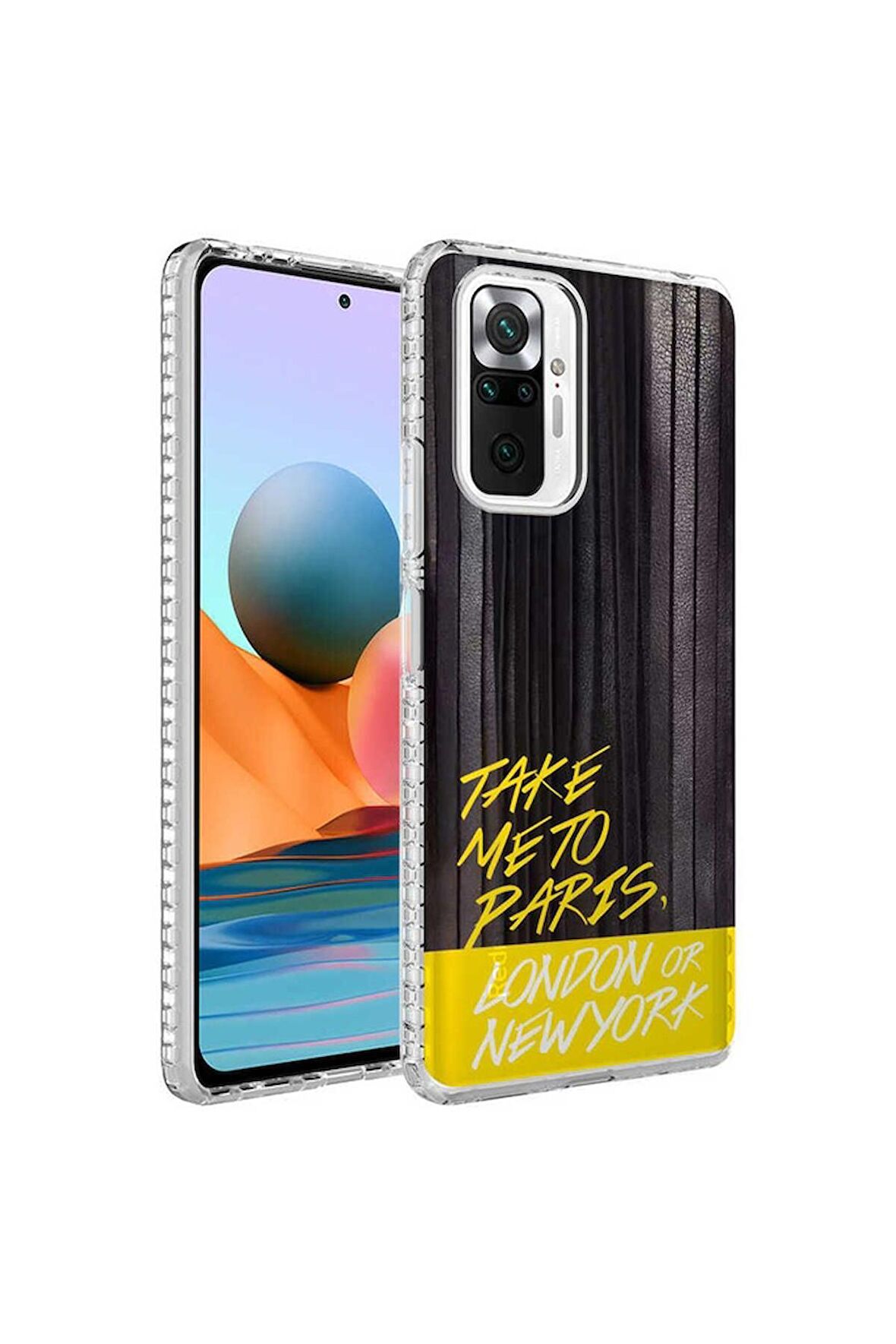 Xiaomi Redmi Note 10 Pro Uyumlu Kılıf Airbag Kenarlı Renkli Desenli Silikon Elegans Kapak NO3