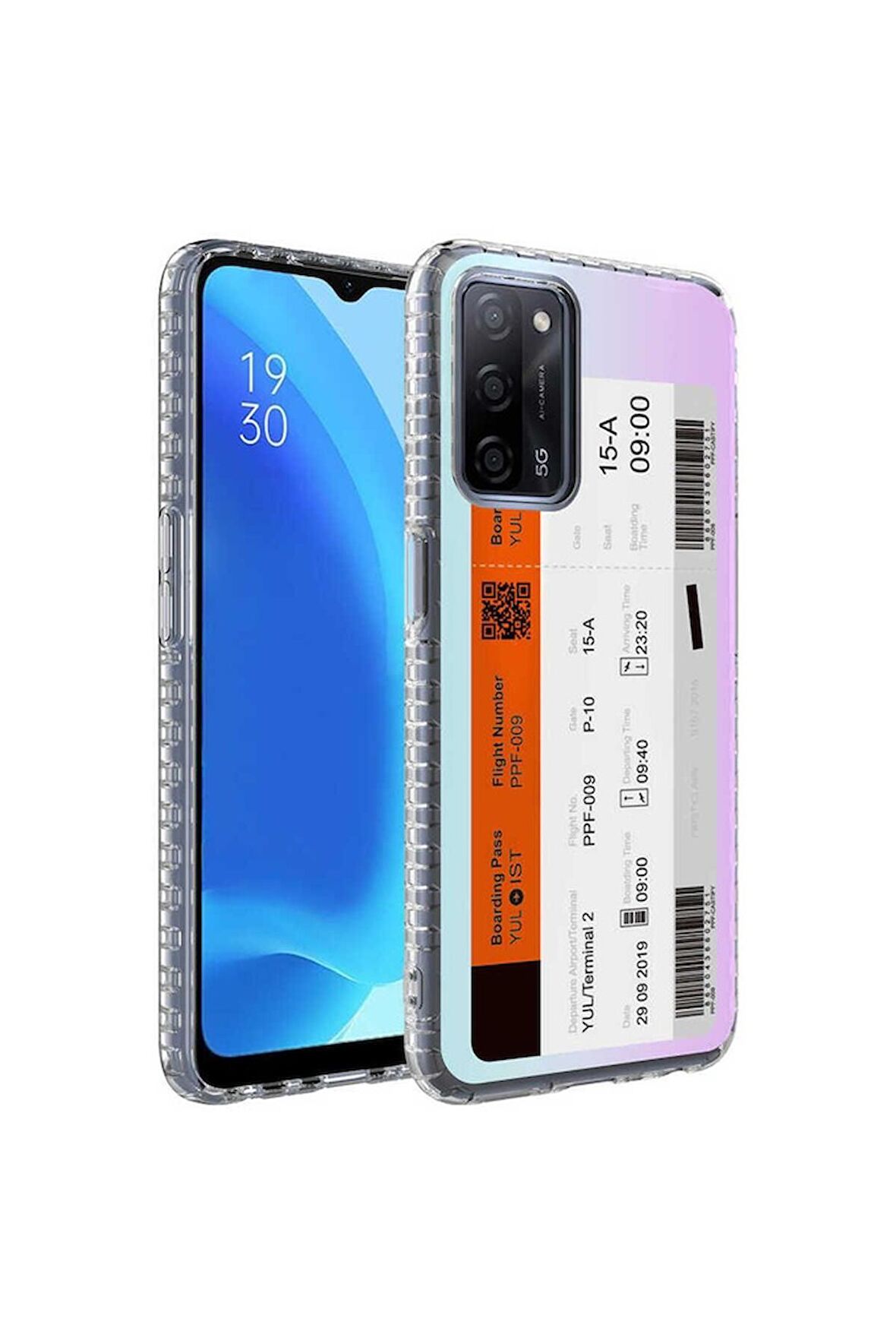 Oppo A54 4G Uyumlu Kılıf Airbag Kenarlı Renkli Desenli Silikon Elegans Kapak NO1