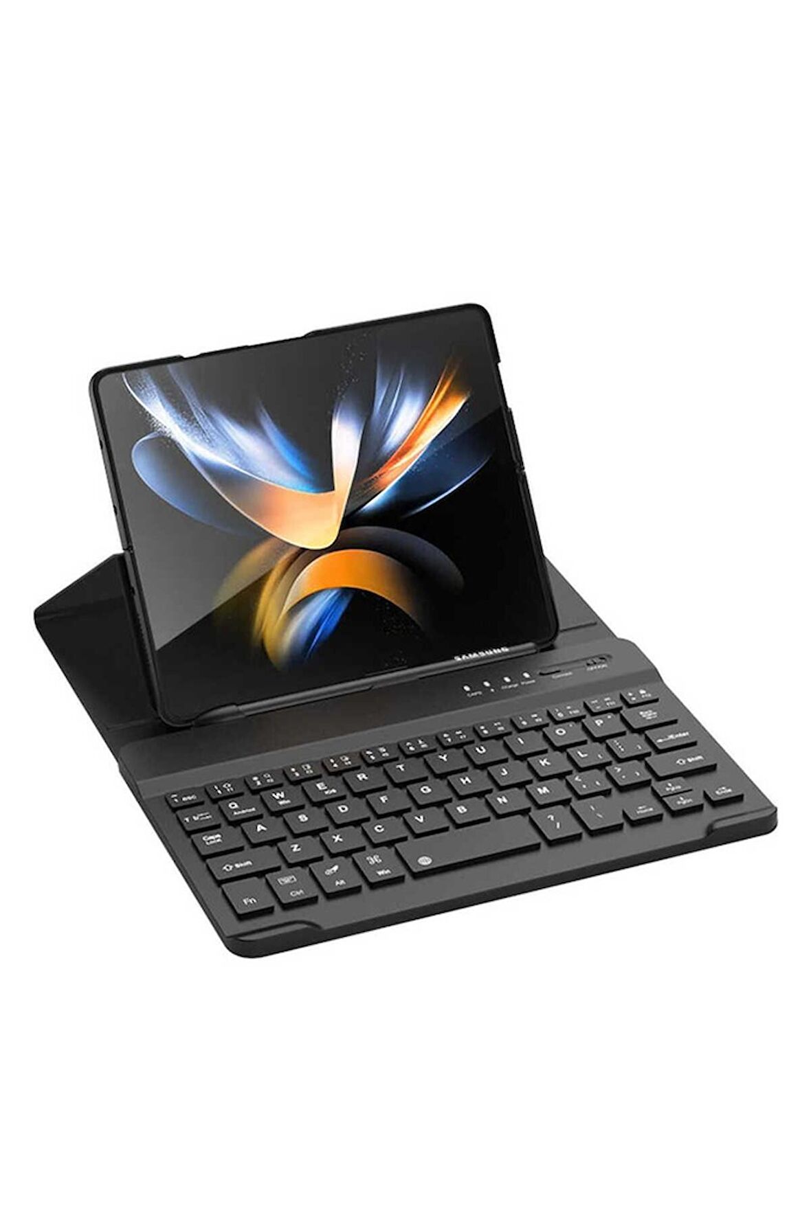 Samsung Galaxy Z Fold 3 Uyumlu Kılıf Standlı Bluetooth Klavyeli Kıpta Keyboard Set Kılıf