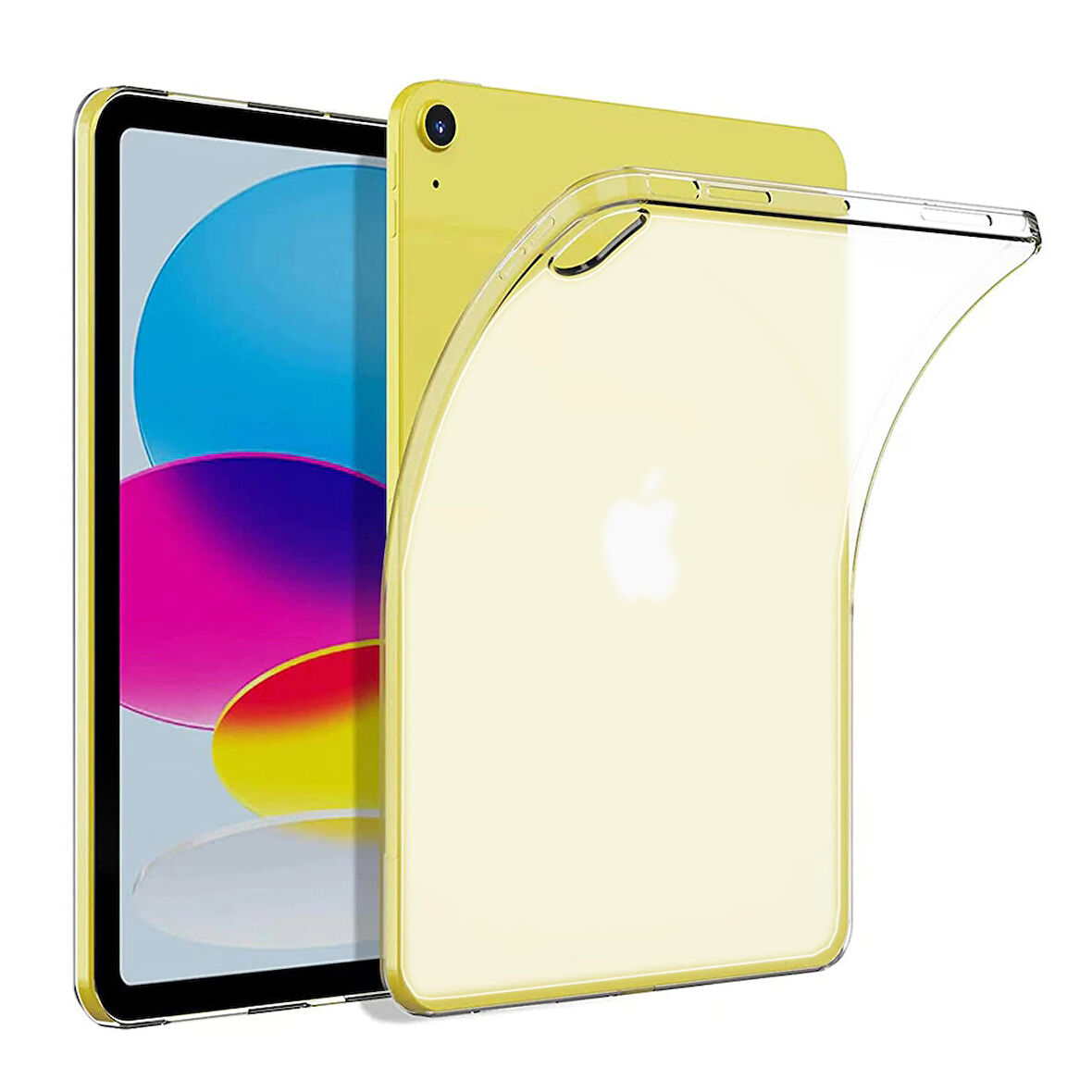 Apple iPad 10.9 2022 (10.Nesil) Uyumlu Tablet Kılıfı Şeffaf Süper Silikon Kapak