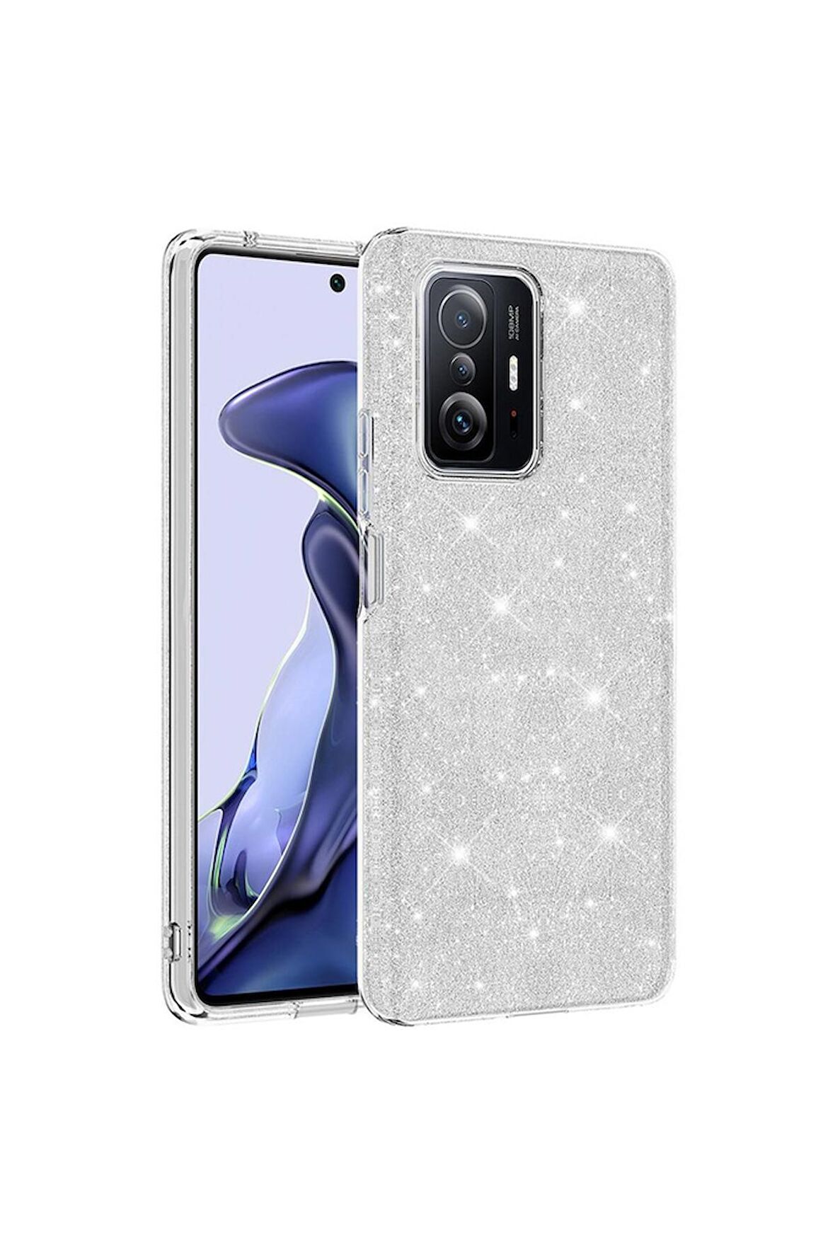 Xiaomi Mi 11T Pro 5G Uyumlu Kılıf Shining Silikon Gümüş