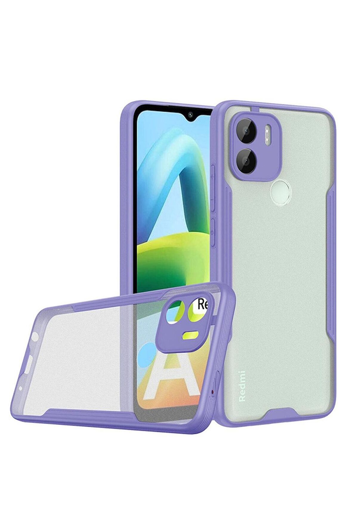Xiaomi Redmi A1 Uyumlu Kılıf Parfe Kapak Mor