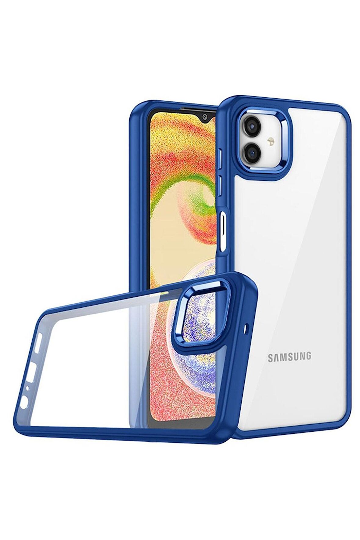 Samsung Galaxy A04E Uyumlu Kılıf Flora Kapak Lacivert