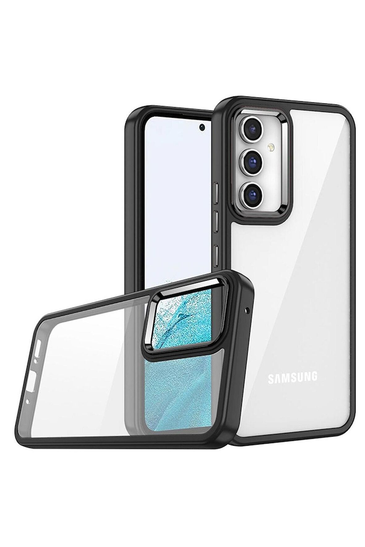 Samsung Galaxy A14 Uyumlu Kılıf Flora Kapak Siyah