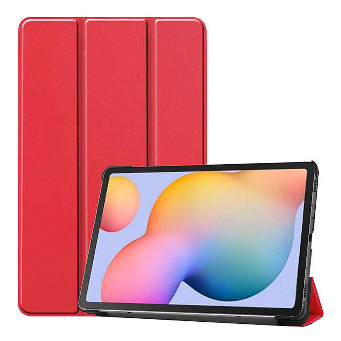Lenovo Tab M10 Plus TB-125F/ 128F 3. GEN. Uyumlu Tablet Kılıfı Smart Cover Kılıf Kırmızı