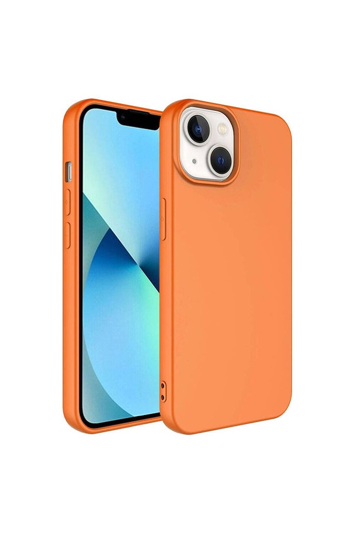 Apple iPhone 14 Uyumlu Kılıf Kamera Korumalı Mara Lansman Kapak Turuncu