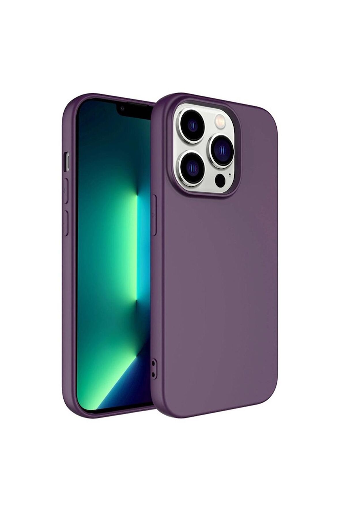 Apple iPhone 14 Pro Max Uyumlu Kılıf Kamera Korumalı Mara Lansman Kapak Koyu Mor