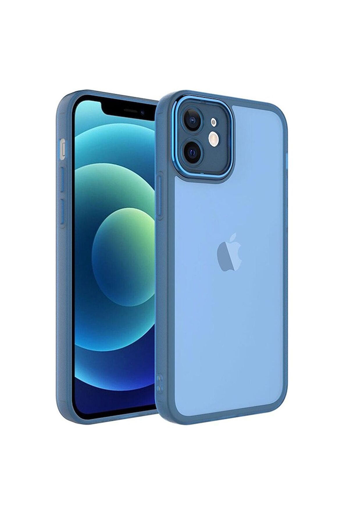 Apple iPhone 11 Uyumlu Kılıf Kamera Korumalı Transparan Post Kapak Mavi