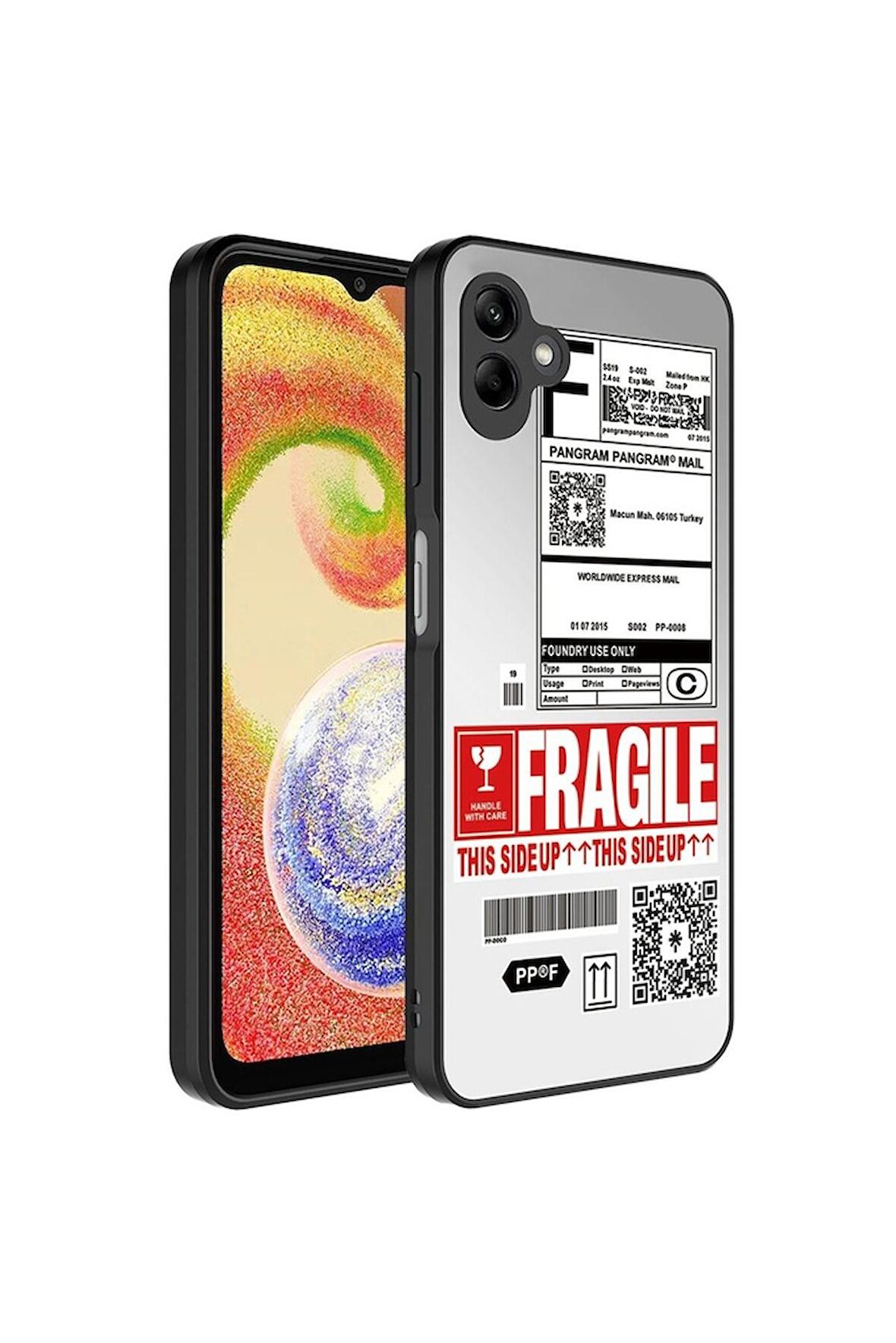 Samsung Galaxy A04 Uyumlu Kılıf Aynalı Desenli Kamera Korumalı Parlak Mirror Kapak Fragile
