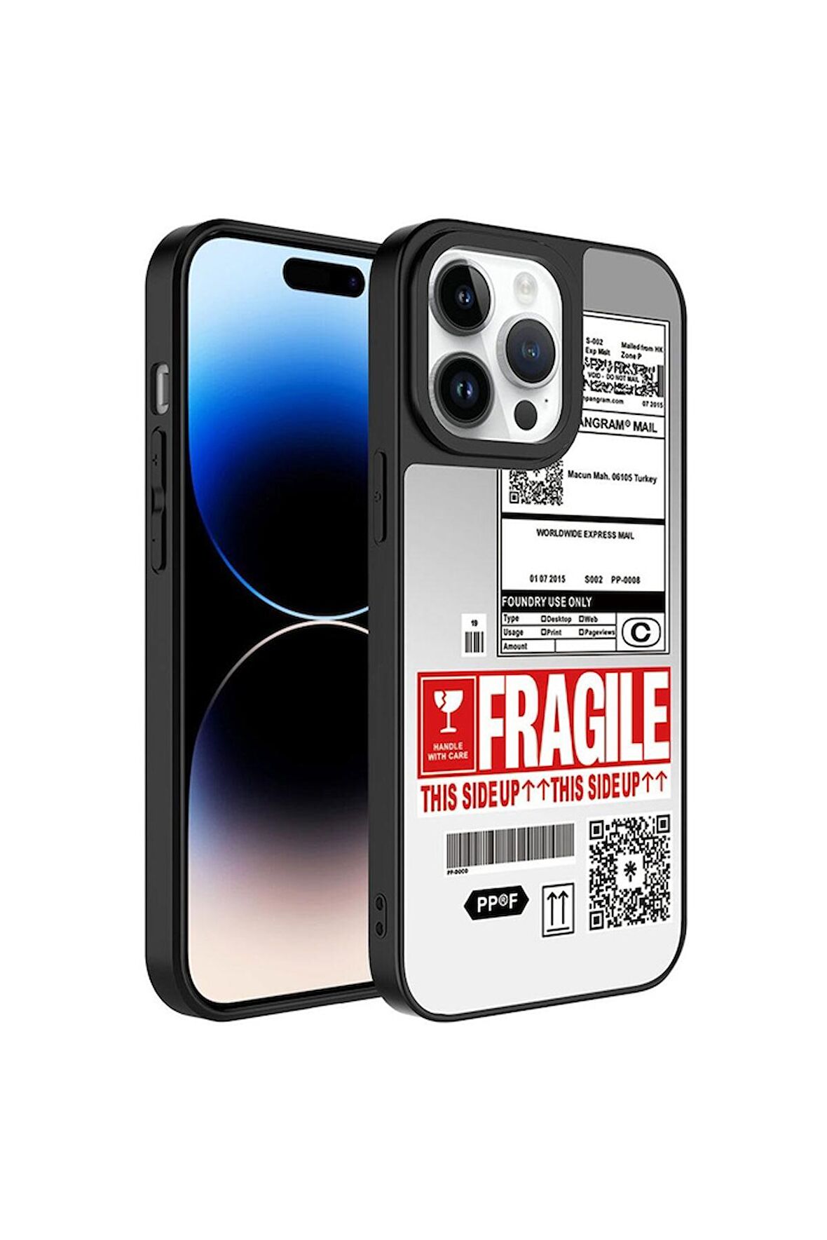 Apple iPhone 14 Pro Uyumlu Kılıf Aynalı Desenli Kamera Korumalı Parlak Mirror Kapak Fragile