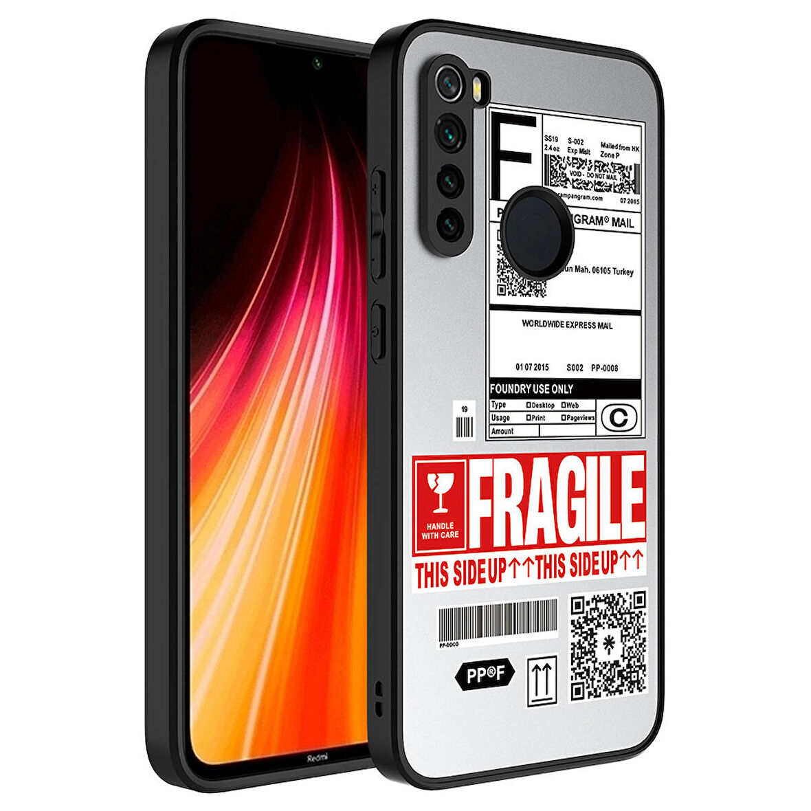 Xiaomi Redmi Note 8 Uyumlu Kılıf Aynalı Desenli Kamera Korumalı Parlak Mirror Kapak Fragile
