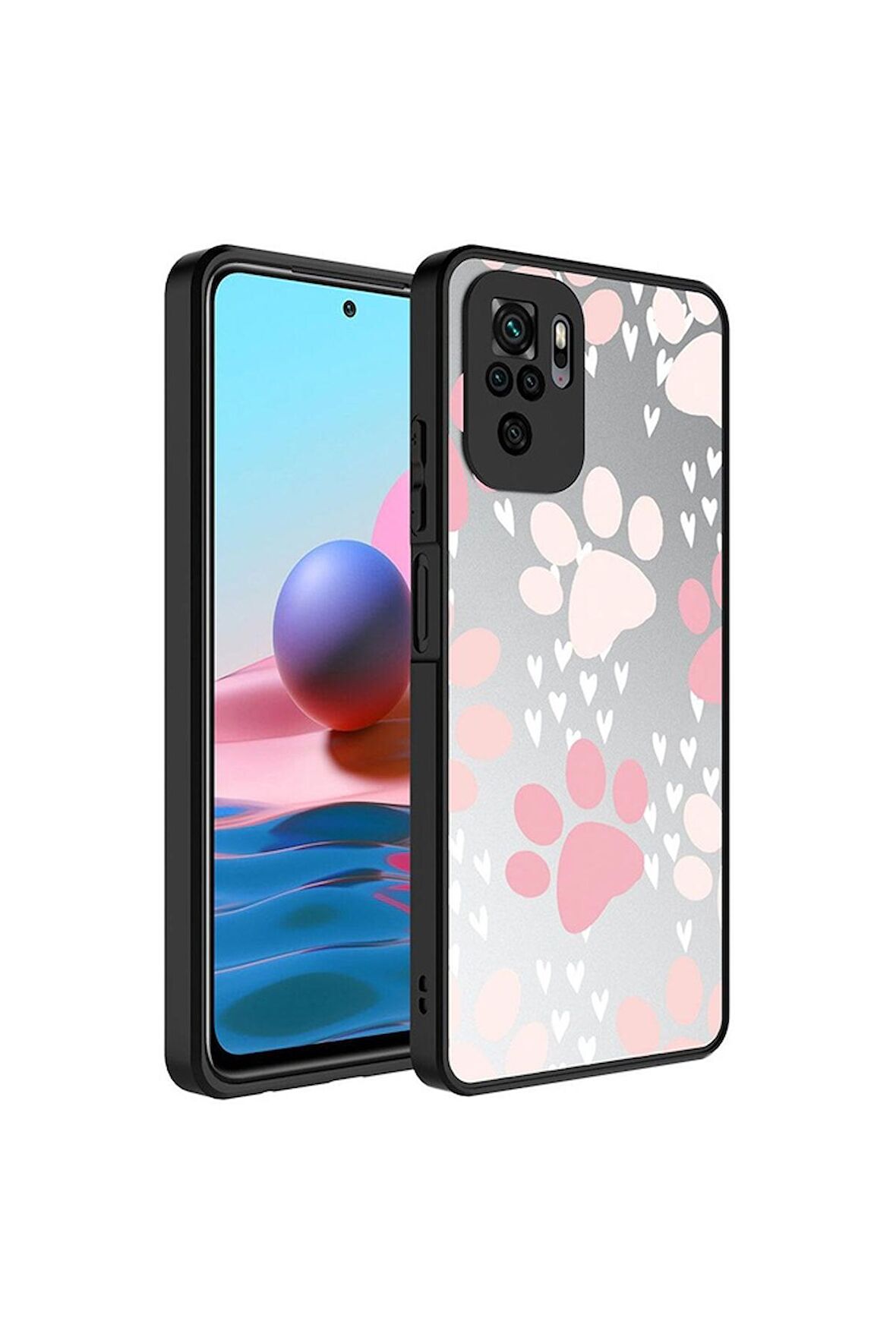 Xiaomi Redmi Note 10S Uyumlu Kılıf Aynalı Desenli Kamera Korumalı Parlak Mirror Kapak Pati
