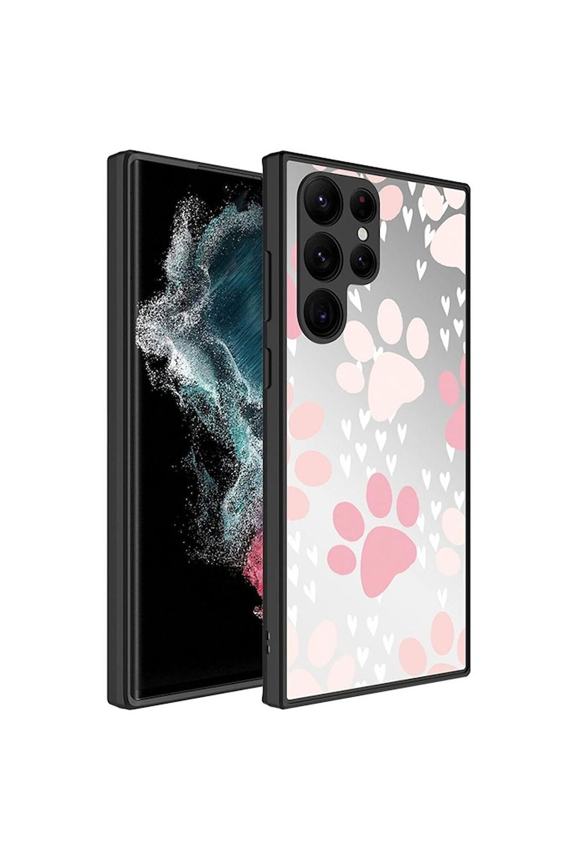 Samsung Galaxy S23 Ultra Uyumlu Kılıf Aynalı Desenli Kamera Korumalı Parlak Mirror Kapak Pati