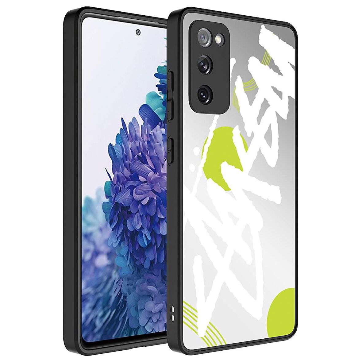 Samsung Galaxy S20 FE Uyumlu Kılıf Aynalı Desenli Kamera Korumalı Parlak Mirror Kapak Yazı