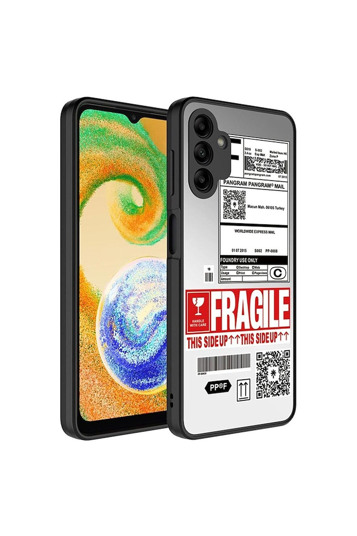 Samsung Galaxy A04S Uyumlu Kılıf Aynalı Desenli Kamera Korumalı Parlak Mirror Kapak Fragile