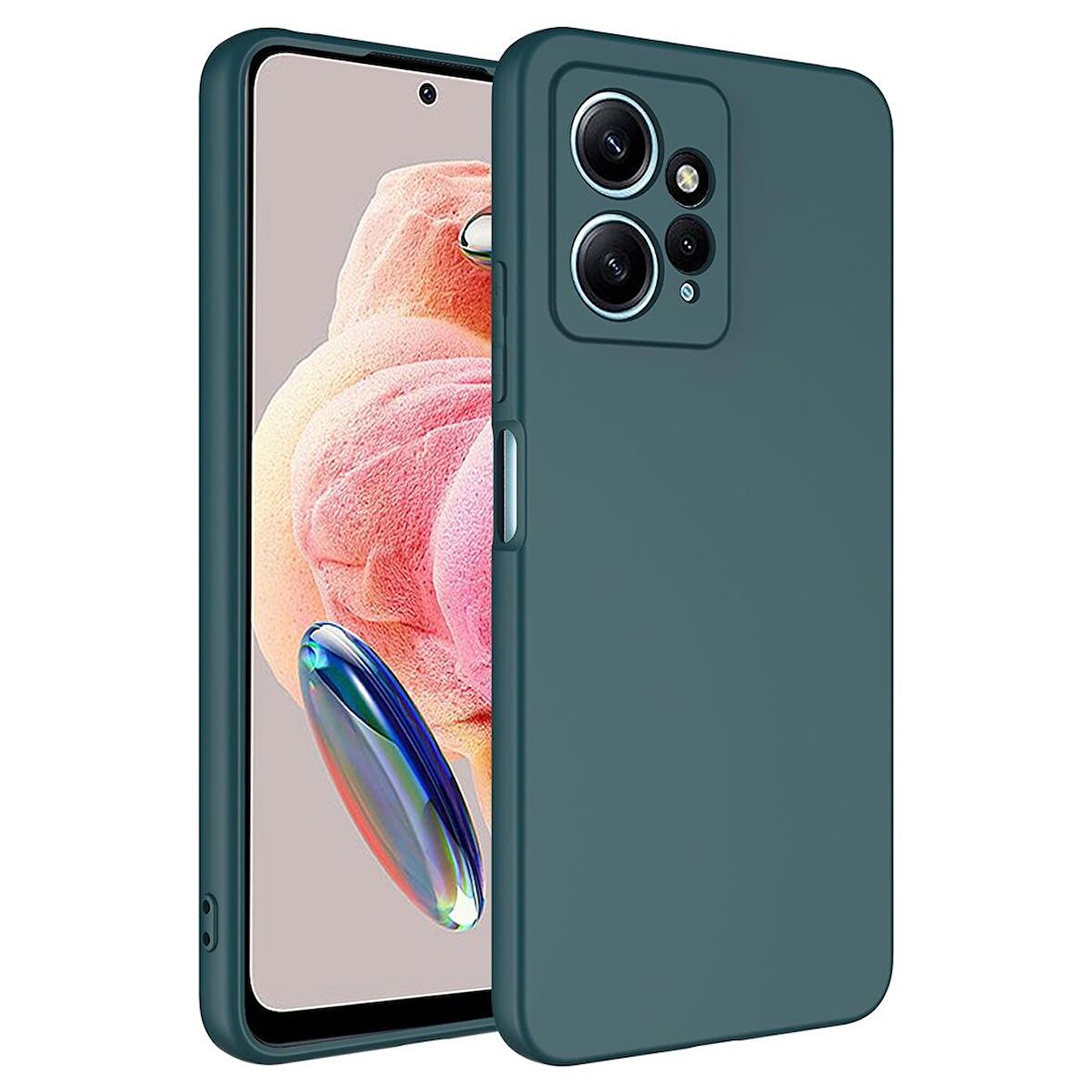 Xiaomi Redmi Note 12 4G Uyumlu Kılıf Mara Lansman Kapak Koyu Yeşil