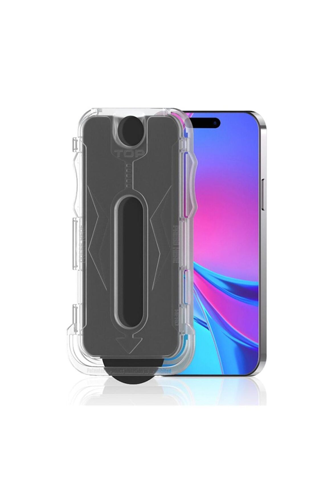 Apple iPhone 14 Pro Uyumlu Kolay Uygulama Aparatlı 5D Magic Privacy Glass Hayalet Cam Ekran Koruyucu