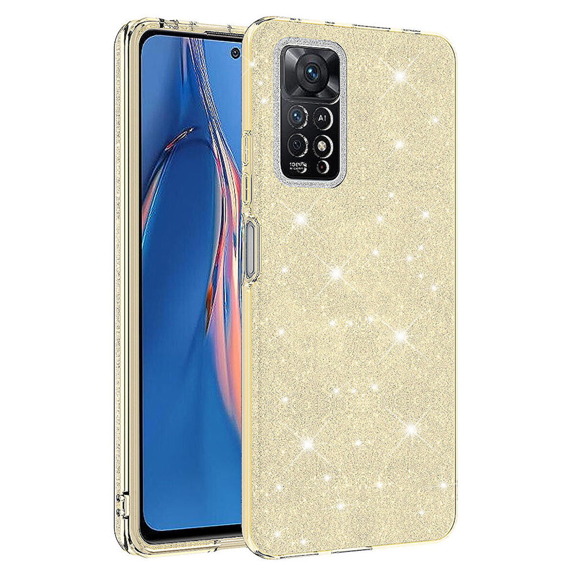Xiaomi Redmi Note 12 Pro 4G Uyumlu Kılıf Shining Silikon Gold