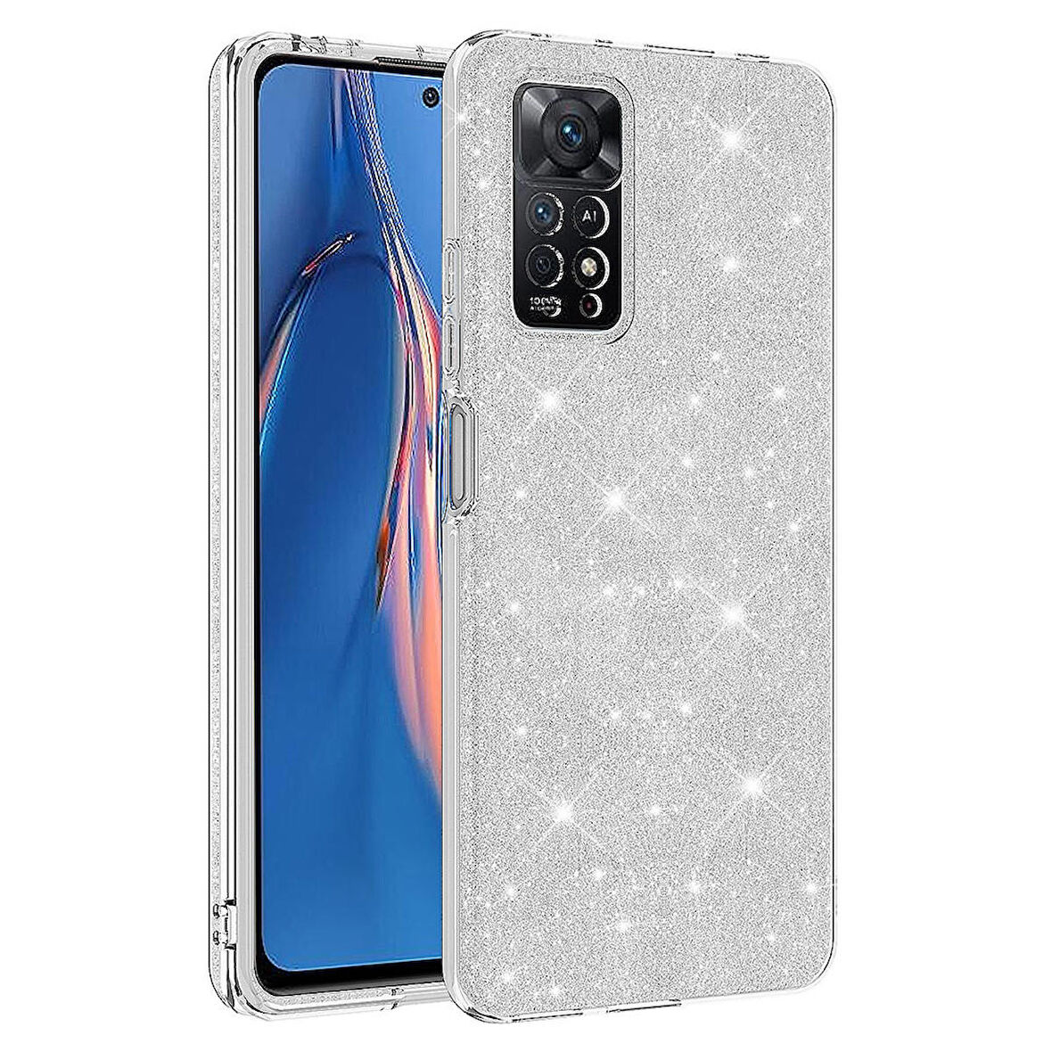 Xiaomi Redmi Note 12 Pro 4G Uyumlu Kılıf Shining Silikon Gümüş