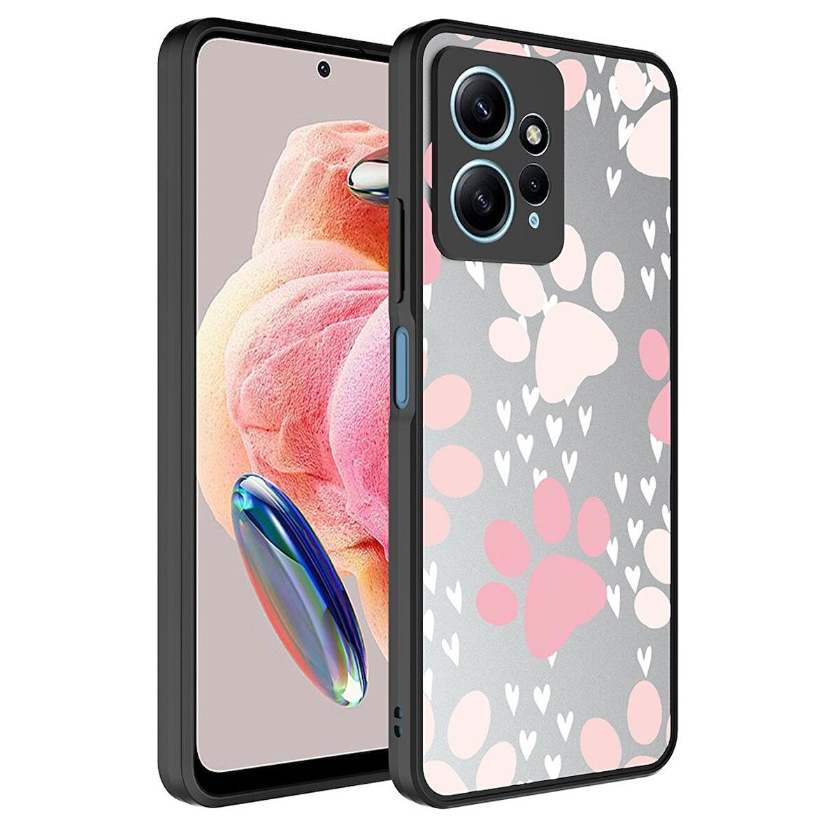 Xiaomi Redmi Note 12 4G Uyumlu Kılıf Aynalı Desenli Kamera Korumalı Parlak Mirror Kapak Pati