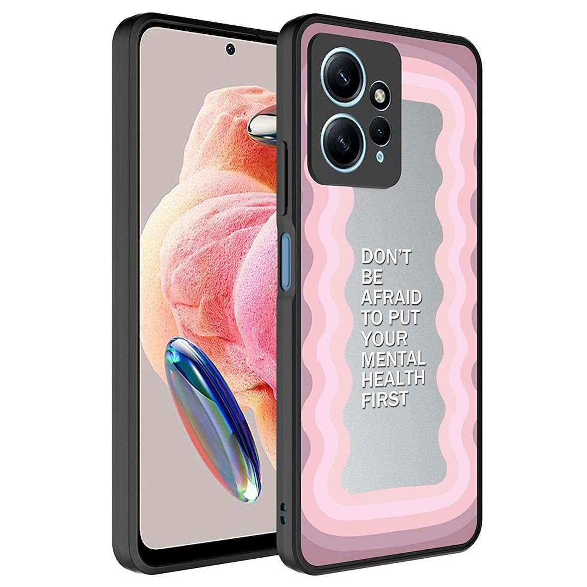 Xiaomi Redmi Note 12 4G Uyumlu Kılıf Aynalı Desenli Kamera Korumalı Parlak Mirror Kapak Ayna