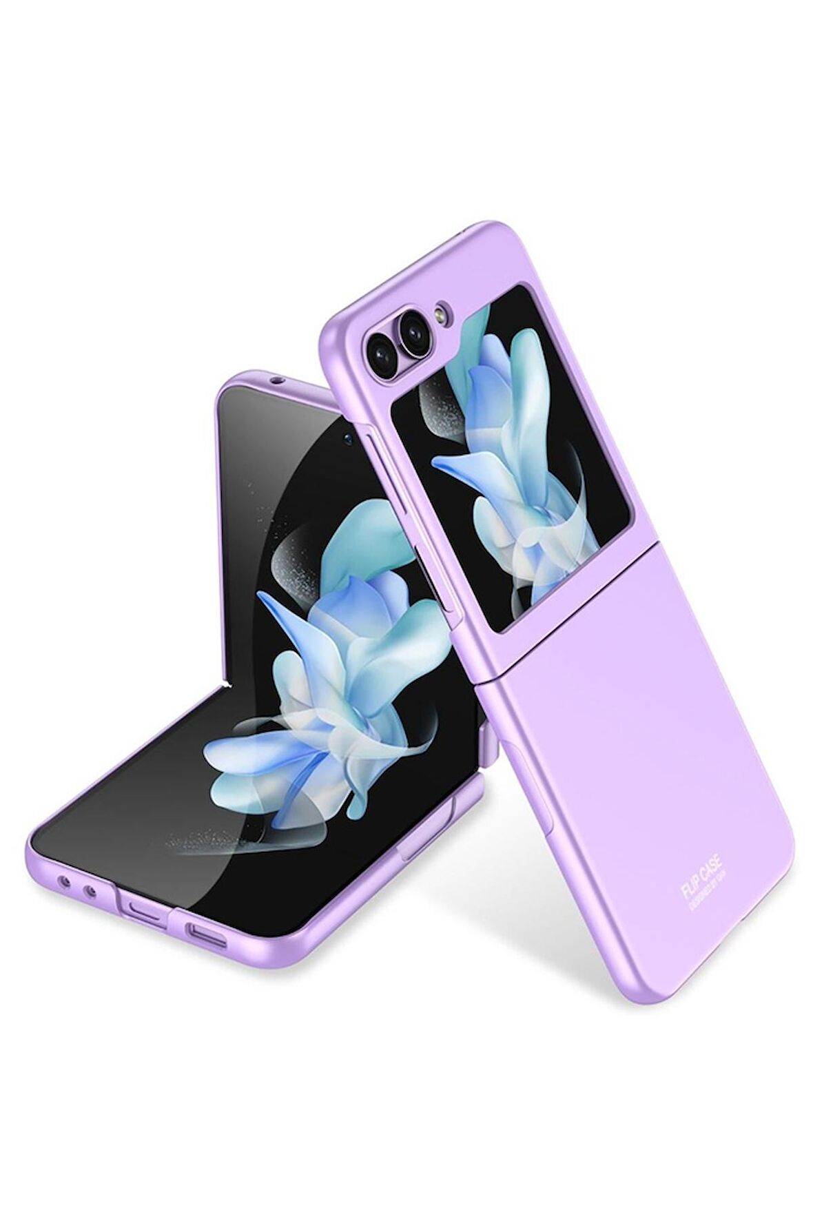 Samsung Galaxy Z Flip 5 Uyumlu Kılıf Sert Kıpta Kapak Mor