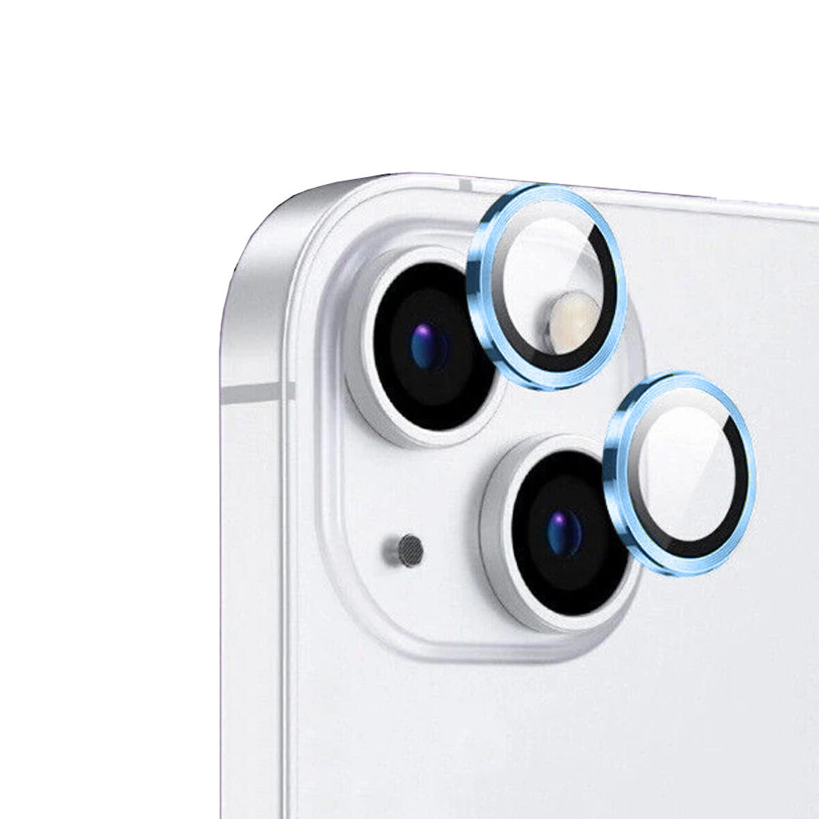 Apple iPhone 14 Plus Uyumlu CL-12 Premium Safir Parmak İzi Bırakmayan Anti-Reflective Kamera Lens Koruyucu Sierra Mavi