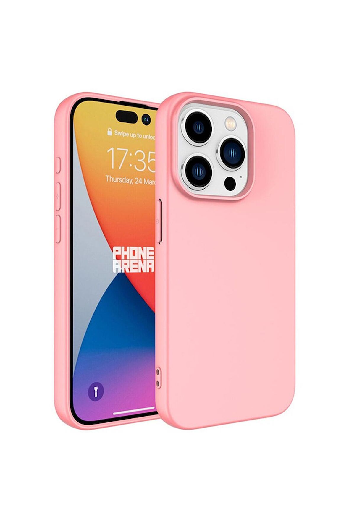 Apple iPhone 15 Pro Max Uyumlu Kılıf LSR Lansman Kapak Pembe Açık