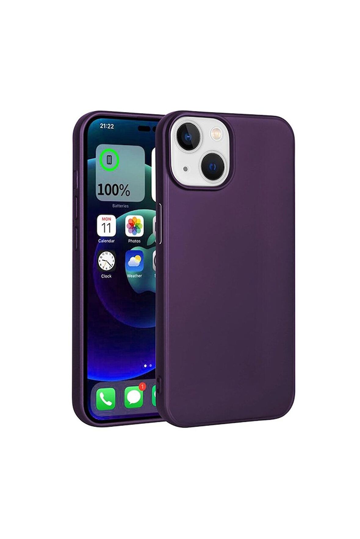 Apple iPhone 15 Plus Uyumlu Kılıf Premier Silikon Kapak Derin Mor