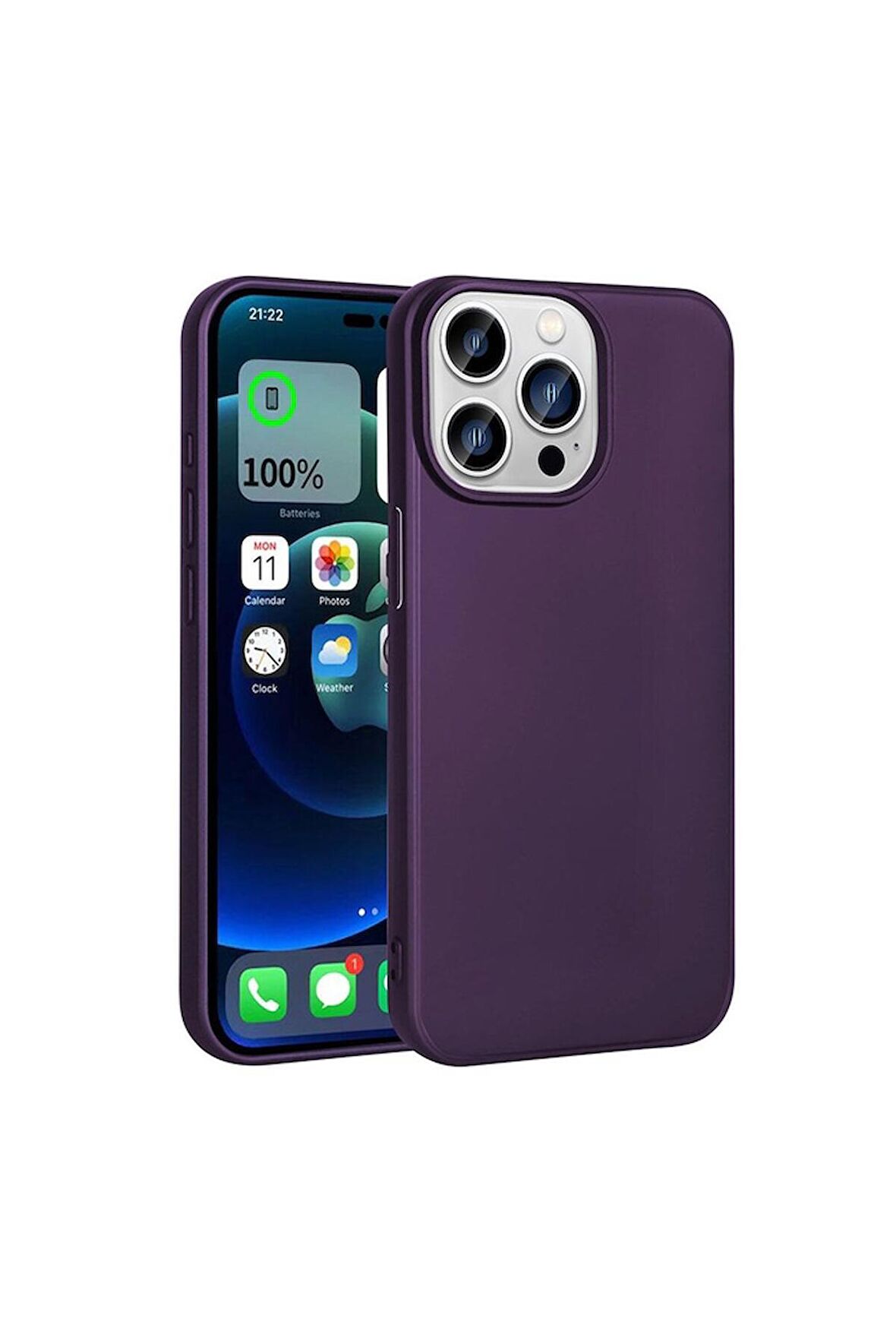 Apple iPhone 15 Pro Max Uyumlu Kılıf Premier Silikon Kapak Derin Mor