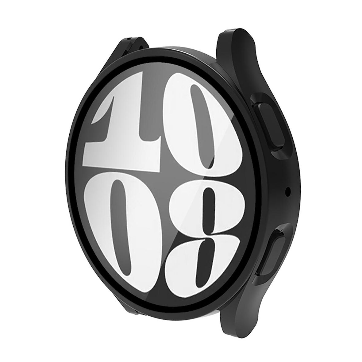 Samsung Galaxy Watch 6 44 Mm Uyumlu Silikon Sert Pc Kasa Ve Tpu Ekran Koruyucu 360 Koruma Gard 14 Siyah
